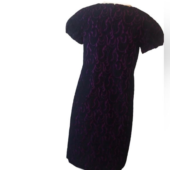 NWT DKNY purple with black lace overlay career shift dress size 6 - Picture 3 of 7